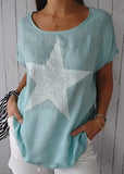 Star Print Short Sleeve Top