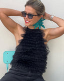 Black Backless Top