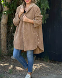 Loose Corduroy Coat With Pockets